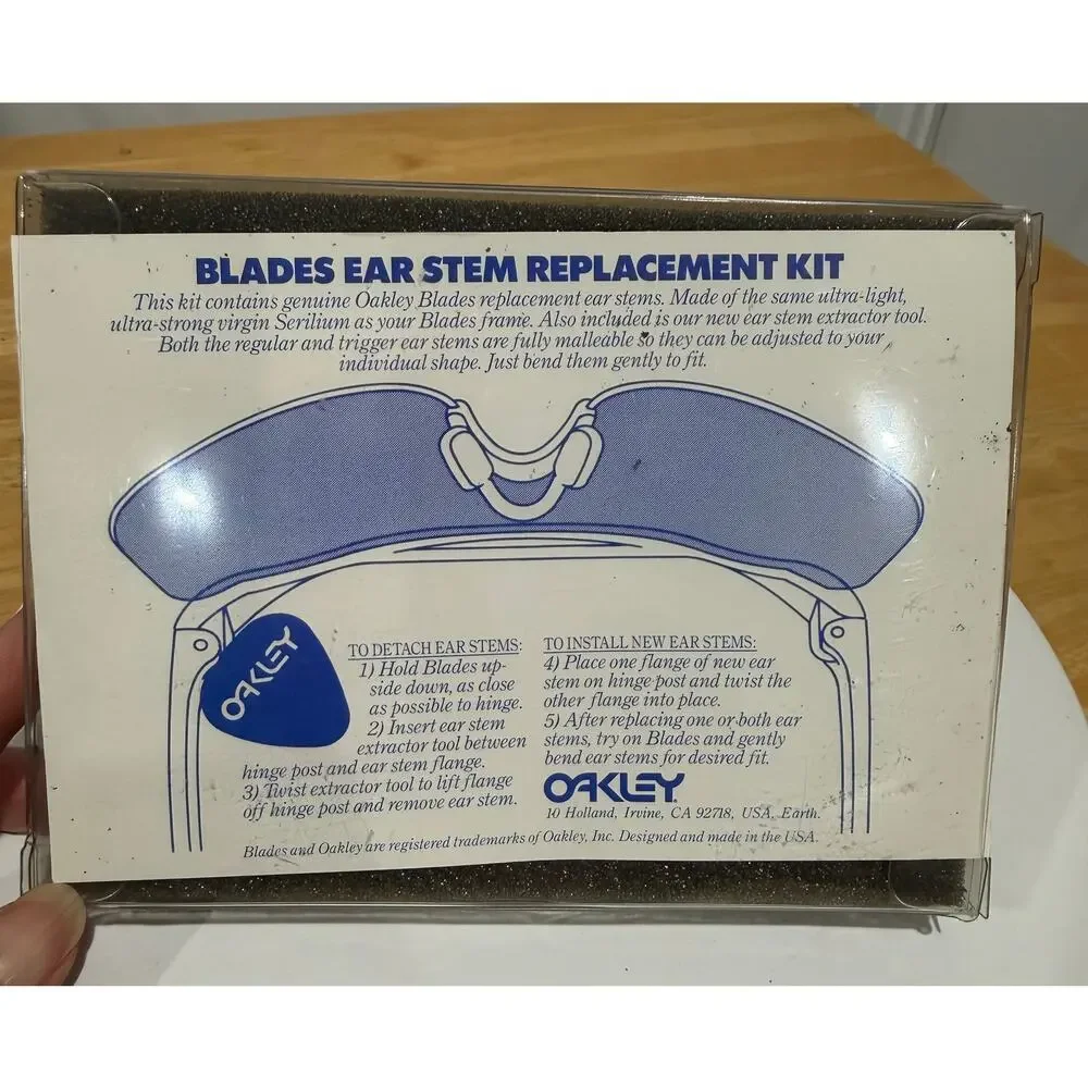 Vintage Oakley Blade & Razor Blade Earpiece Kit Rootbeer w White Pick NOS